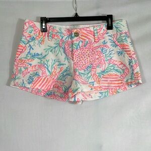 Lilly Pulitzer Walsh Short Size 10 NWOT Getting Steamy Crab Print